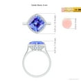 thumbnail image 4 of Angara Natural 3.8 Ct. Tanzanite with Diamond Halo Ring in 14K White Gold for Women (Ring Size: 11.5), 4 of 9