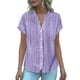 thumbnail image 1 of Camisa de Manga Corta con Cuello en V para las Mujeres, Blusa de Verano Elegante Y de Moda en Poliéster Suave Ligero, 1 of 6
