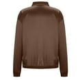 thumbnail image 4 of Womens Lightweight Thin Satin Jacket Zip-Up Windbreaker for All Seasons Brown L, 4 of 6