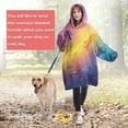 thumbnail image 4 of Colorful Galaxy Pattern Wearable Oversized Blanket,Wearable Blanket Hoodie for Adults,Cozy Hooded Blankets with Super Pockets,Super Warm Fuzzy Pullover for Women & Men, 4 of 6