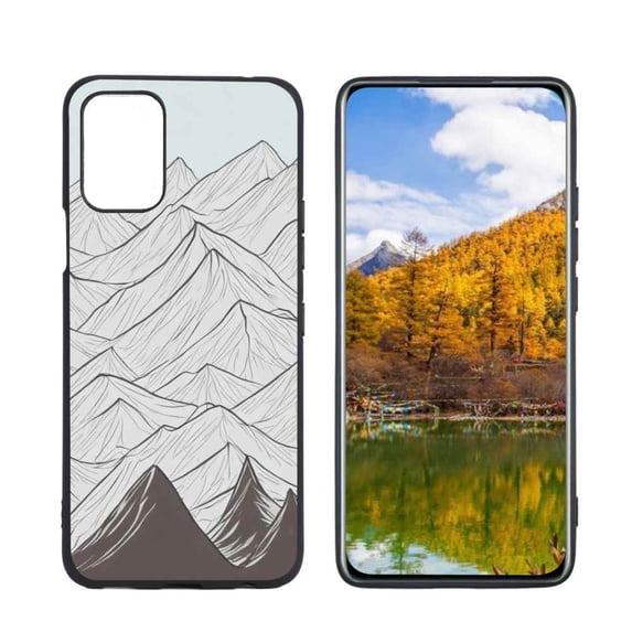 Mountains111-234 Phone Case, Degined for LG Q52 Case Men Women, Flexible Silicone Shockproof Case for LG Q52