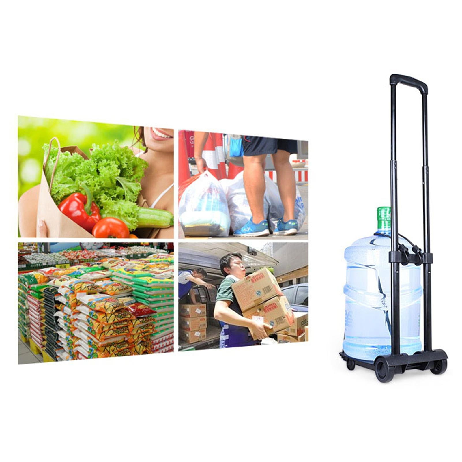 YAHHU Compact 2-Wheel Folding Hand Truck – 110 lb Capacity, 17x9.8in, 3.3 lb, Ideal for Travel, Shopping, Office, Airport
