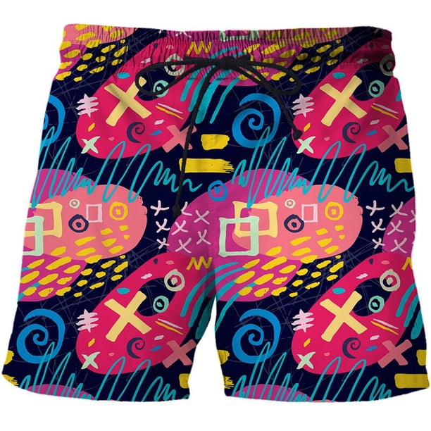 Flamingo Graffiti Painting Shorts Pants Men Summer Beach Shorts 3d Printed y2k Swim Trunks Quick Dry Swimsuit Cool Ice Shorts Fivean unisex