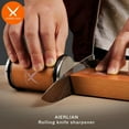 thumbnail image 2 of Knife Sharpener Tool, Rolling Knife Sharpener Kit, Knife Sharpening with Diamonds and Ceramic for Steel of Any Hardness, Kitchen knife Sharpener with 15 & 20 Degree Magnetic Angle(Brown), 2 of 6