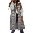thumbnail image 3 of Hvyesh 2024 Winter Puffer Coats Women's Hooded Long Down Vest Full-Zip Sleeveless Puffer Vest Fashionable Coats Jacket, 3 of 6