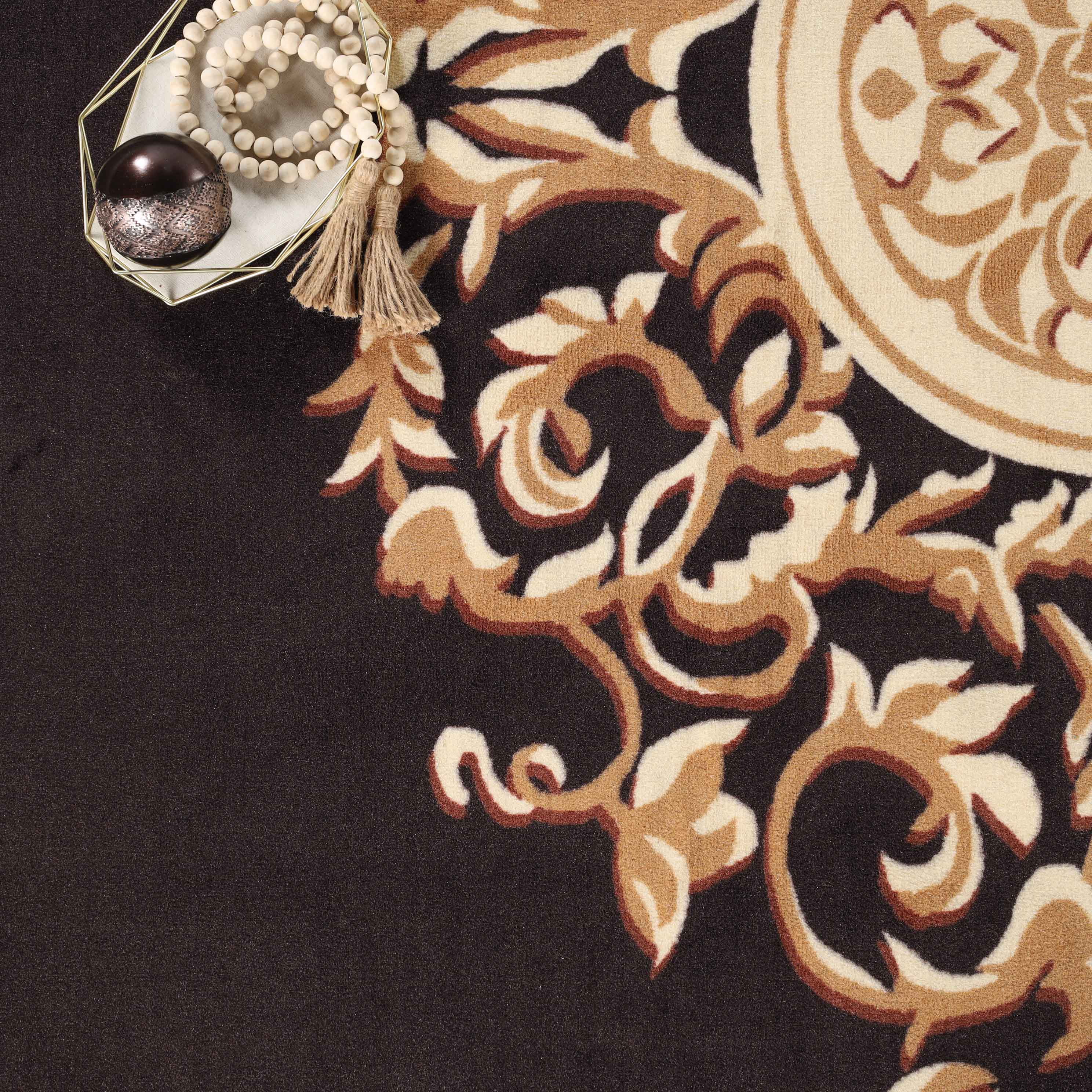 Superior Oversized Medallion Indoor Area Rug, 12' x 15', Coffee