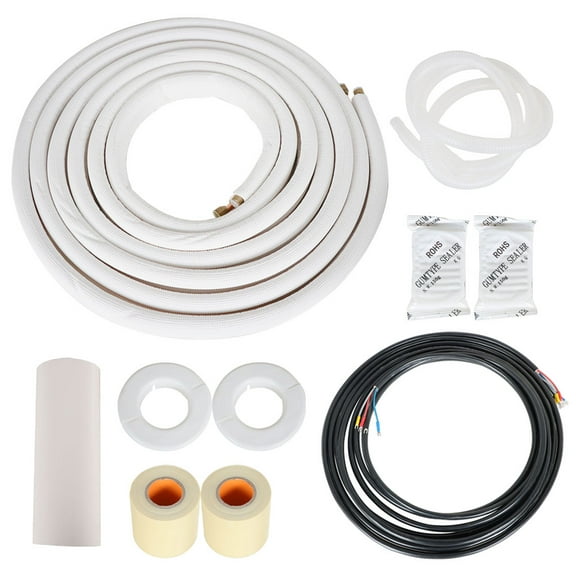 New 1/4 Inch - 3/8 Inch Install Kit For Mini Split Heat Pump Systems 25Ft White
