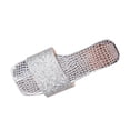 thumbnail image 2 of Viluyesy Women's Slides Sandals, Square Toe Slip-On Shiny Sequin Summer Beach Casual Flat Shoes Silver 7, 2 of 9