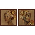 thumbnail image 1 of Great Art Now African Beauty by Silvia Vassileva, 2 Piece Framed Art Set Each 13.25"W x 13.25"H, 1 of 3