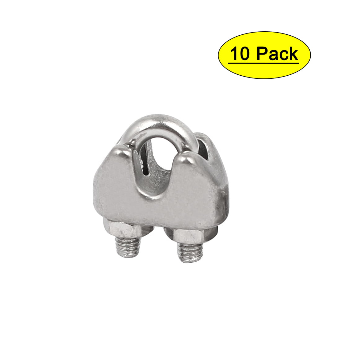 8mm 5/16" U Shaped Stainless Steel Wire Rope Cable Clamp Clips 10pcs 