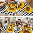 thumbnail image 5 of Sunflower Area Rug 4x6 FT, Non Slip Kids Room Carpet, Yellow Spring Flora Summer Botanical Plaid Washable Soft Floor Carpet Non-Shedding Throw Rug for Dorm Kitchen Study Room Home Office Bedside, 5 of 9