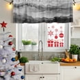 thumbnail image 5 of Black Ombre Mountain Curtain Valances for Windows, Kitchen Valance Window Treatments Panel 2 Pack, Nature Abstract Art Marble Gradient Rod Pocket Short Curtains for Bathroom Bedroom 54 x 18 Inch, 5 of 8