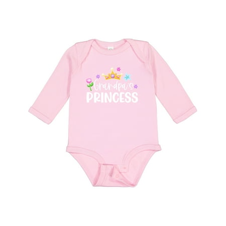 

Inktastic Grandpa s Princess Crown and Flowers Gift Baby Girl Long Sleeve Bodysuit