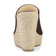 thumbnail image 2 of BLISSFUL STEP Chaussures pour Femmes Talon Compensé Bout Ouvert Espadrilles Mules à Plateforme Café 6, 2 of 7
