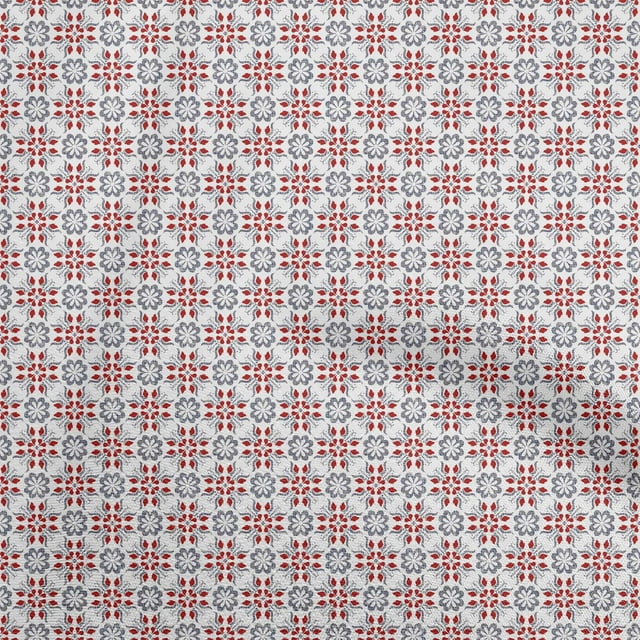 oneOone Georgette Viscose White Fabric Asian Suzani Craft Projects Decor Fabric Printed By The Yard 42 Inch Wide