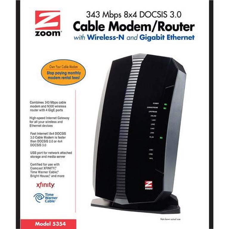 Zoom 5354 IEEE 802.11n Cable Modem/Wireless Router - Walmart.com