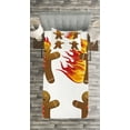 thumbnail image 3 of Ambesonne Gingerbread Man Quilted Bedspread Set 2 Pcs, Funny, Twin Size, Caramel Yellow Red, 3 of 3