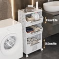 thumbnail image 4 of Laundry Basket Hamper with Wheels 3-Tier Foldable with Handle Space-Saving Storage Dirty Clothes Organizer Bin Multi-function Container Waterproof, 4 of 13