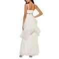 thumbnail image 4 of Gupgi Robe en Tulle pour Femme Sans Manches à Volants Superposés Transparente Longue Robe d'Été pour Cocktail et Fête, 4 of 6