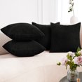thumbnail image 1 of Deconovo Corduroy Fundas de cojines Juego de 4 – Machine Washable Home Decor for Sofa, Dormitorio | Jet Black, 22x22 Inch, 1 of 7