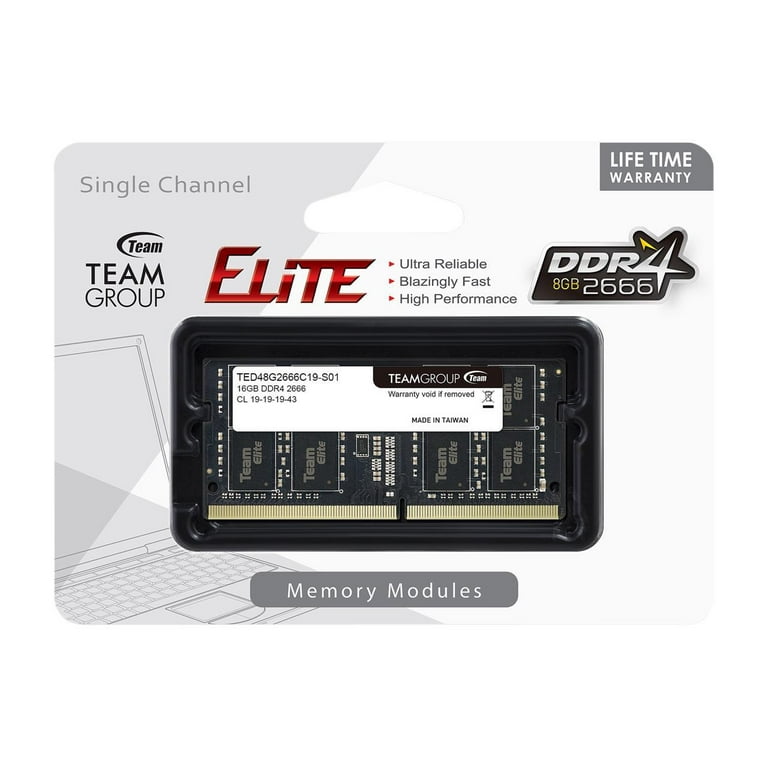 Team Elite 8GB 260-Pin DDR4 SO-DIMM DDR4 2666 (PC4 21300) Laptop