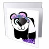3dRose Cute Goofkins Pirate Panda Cartoon, Greeting Card, 6 x 6 inches, single