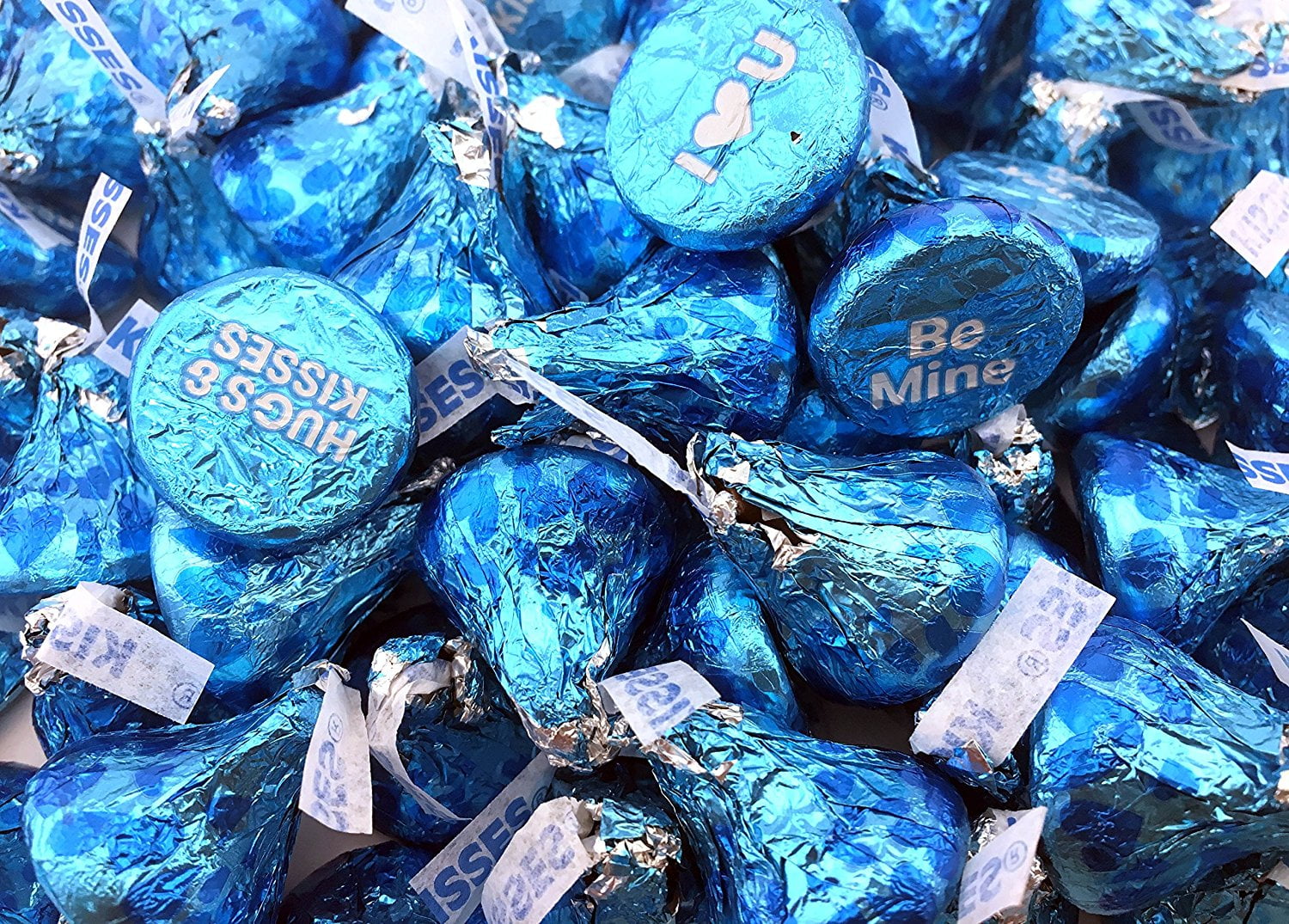 Hershey s Kisses Conversation Milk Chocolate Candy Hearts Blue Foils