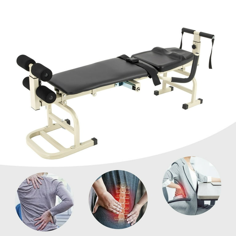 Oukaning Traction Bed Lumbar Stretcher Cervical Spine Lumbar Massage Bed for The Lumbar Traction Stretching Bed for Lumbar Spine
