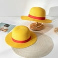 thumbnail image 4 of Happy Date Straw Hat Cosplay Accessory Anime Sun Beach Hats for Halloween Party Travel Performance Costume  (Yellow), 4 of 7