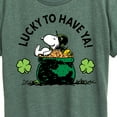 thumbnail image 3 of Peanuts - Lucky To Have Ya  - Women's Short Sleeve Graphic T-Shirt, 3 of 6