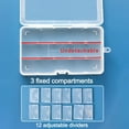 thumbnail image 2 of TIFOR 4 Pack Plastic Compartment Box with Adjustable Dividers Craft Tackle Organizer Storage Containers Box 15 Grid (Clear), 2 of 6