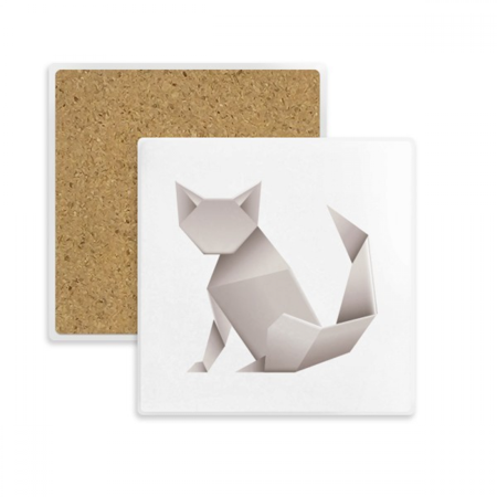 

Origa Geometric Cat Pattern Square Coaster Cup Mat Mug Subplate Holder Insulation Stone
