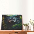 thumbnail image 4 of Fuzoiu Realistic Style Green Fur Wolf Print Canvas Wall Decorative,Modern Artwork Picture Decor Painting,Living Room Bedroom Home Office,Framed Hangable Decorative Artwork Size 30x40, 4 of 6