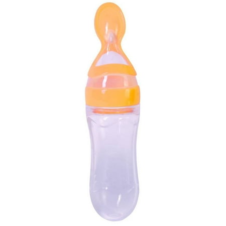 Sawpy Infant Silica Gel Feeding Bottle 90ml New Weaning Baby Rice Cereal Eat-bottle Food