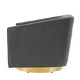 thumbnail image 6 of Armchair Accent Swivel Chair, Velvet, Gold Grey Gray, Modern Contemporary Urban Design, Living Lounge Room Hotel Lobby Hospitality, 6 of 8