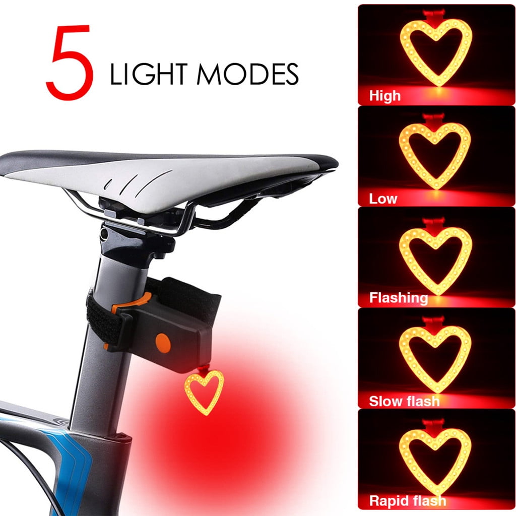 USB Rechargeable Bike Rear Tail Light LED Bicycle Warning Safety Smart Lamp New