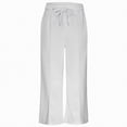 thumbnail image 7 of Ccpelsie Girls Straight Leg Casual Pants Baggy Fit Lounge Sweatpants Elastic Waist Soft Joggers with Pockets Spring Everyday Wear(A01-White,12-14 Years), 7 of 7