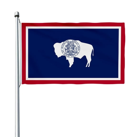 Aihccy Wyoming State Flag with Brass Grommets Size - 3x5Ft