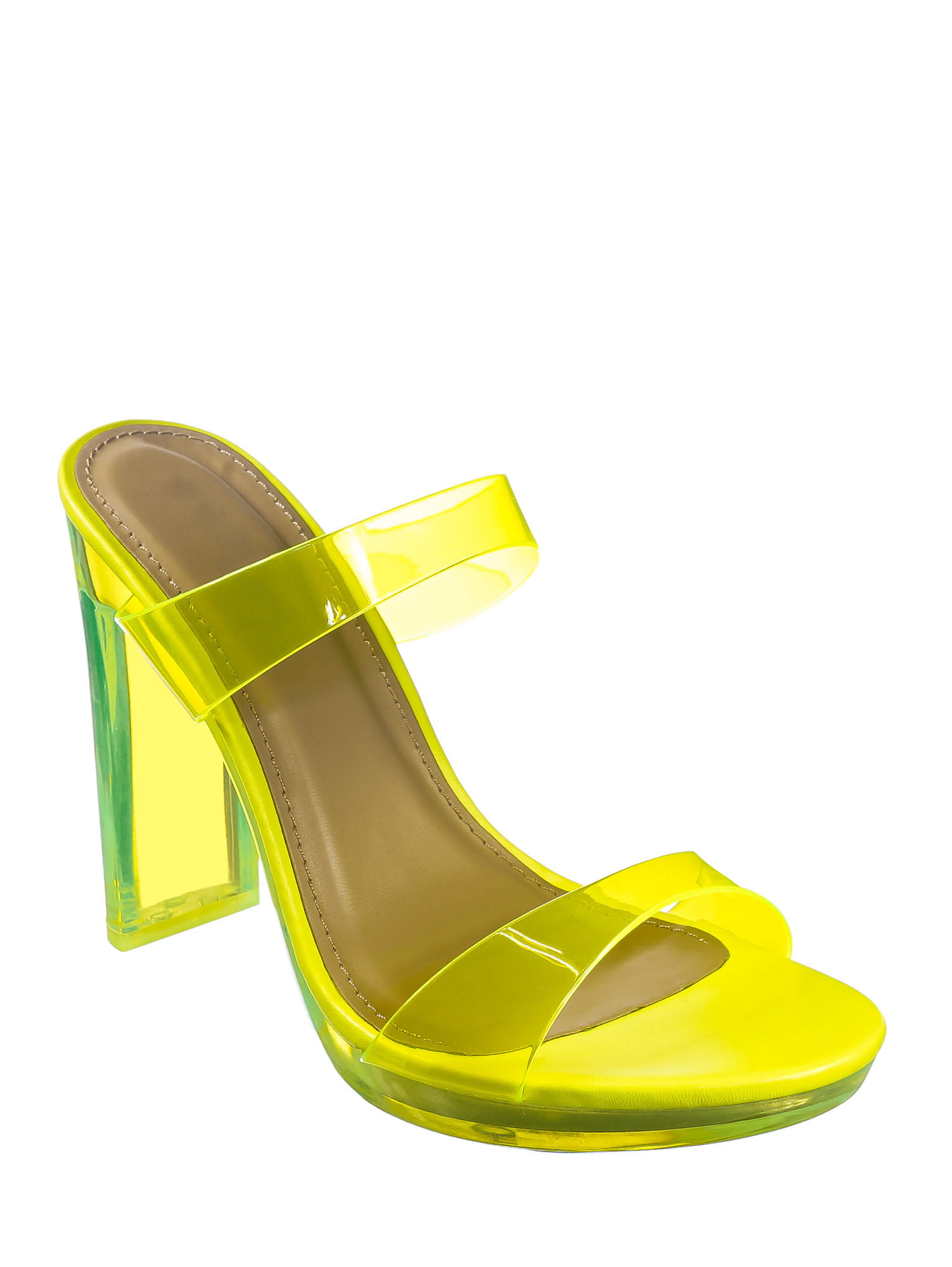 SODA - Known Clear Acrylic Platform Heel Sandal - Womens Cinderella ...