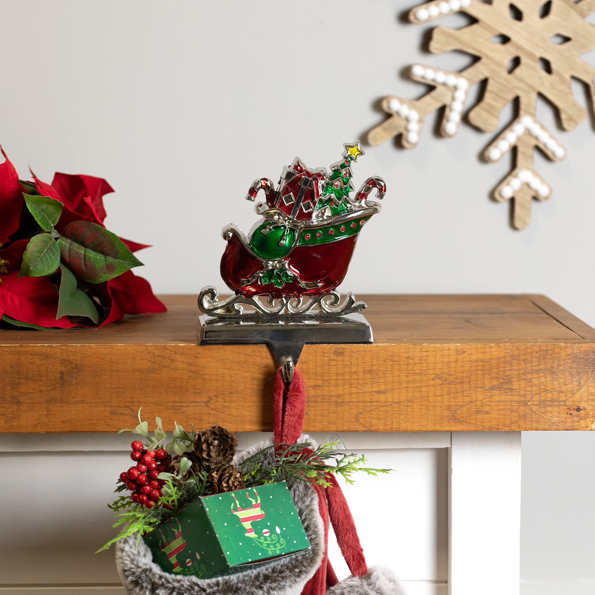 Northlight Present Filled Sleigh Christmas Stocking Holder - 5.5"