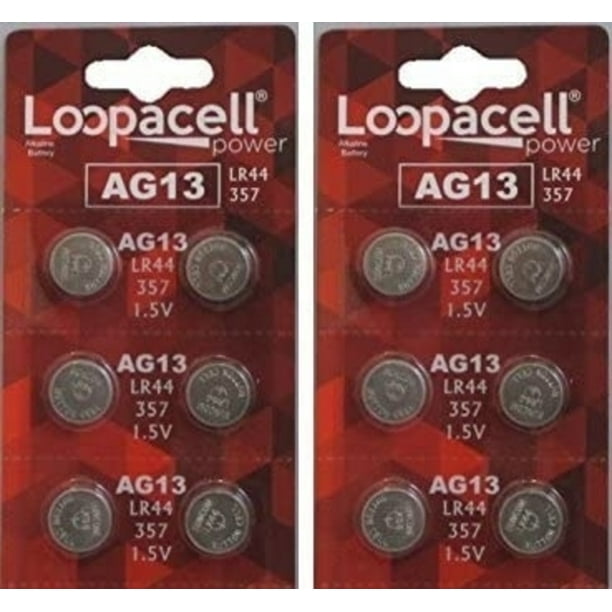 Loopacell Ag13 Lr44 Alkaline Button Cell Battery 12 Pack Walmart Com Walmart Com
