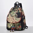 thumbnail image 4 of Bolso de mujer nuevo con bordado de estilo étnico, bolso con bordado de pavo real, mochila de lona para el hombro, 4 of 4