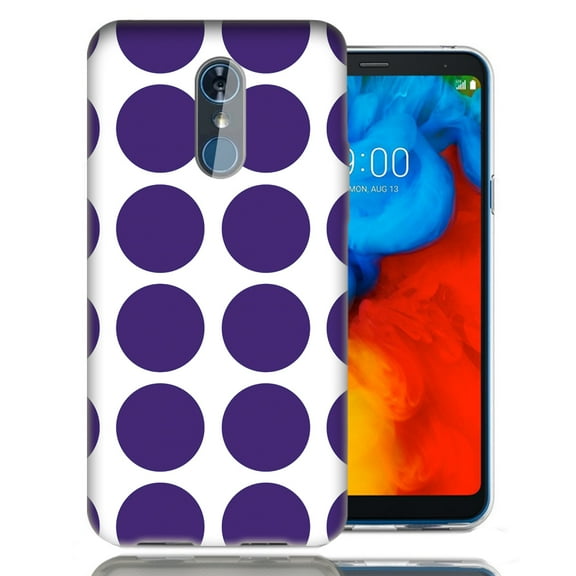 MUNDAZE For LG Stylo 4 Purple Polka Dots Design TPU Gel Phone Case Cover