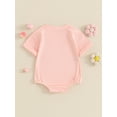 thumbnail image 3 of Bagilaanoe Newborn Baby Girl Summer Rompers Letter Embroidery Short Sleeve Bodysuits 3M 6M 12M 18M 24M Infant Casual One Piece Short Jumpsuit, 3 of 8