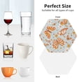 thumbnail image 6 of Naloa Retro Floral Butterfly Leather Coasters for Drinks, Durable Drink Coasters 4 Set for Tabletop Protection, Luxurious Home Décor and Housewarming Gift ( {designName})Hexagon, 6 of 6