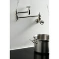 thumbnail image 4 of Kingston Brass KS3106RKX Webb Wall Mount Pot Filler Faucet with Knurled Handle, Polished Nickel, 4 of 7