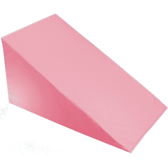 7”, 10”, 12”- inch Foam Bed Wedge Zippered Cover/Pillow Replacement Cover (24" X 24" X 12", Soft Pink)