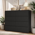 thumbnail image 2 of Hassch 8 Drawer Dresser for Bedroom, Chest of Drawers, Clothes Storage Organizer for Living Room, Hallway, Black, 2 of 8