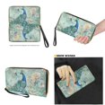 thumbnail image 4 of LedBack Peacock Butterfly Print Leather Purses for Women Peony Print Top Handle Shoulder Bag Wristlet Leather Wallet Zipper Handbag and Purse Set for Travel, 4 of 4