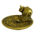 thumbnail image 6 of Feng Shui Golden Elephant With Trunk Up Lotus Padma Incense Burner Dish Figurine, 6 of 8